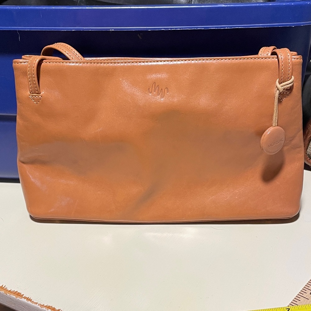 Monsac Tan Leather Shoulder Bag